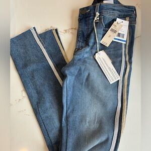 Sanctuary denim with gold and silver stripe down the side size 25/0 NWT